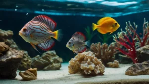 Alimentação ideal para peixes disco em aquários plantados com substrato fértil