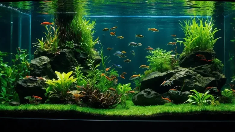 Aquários biotopos amazônicos para escalares com folhas secas e troncos naturais