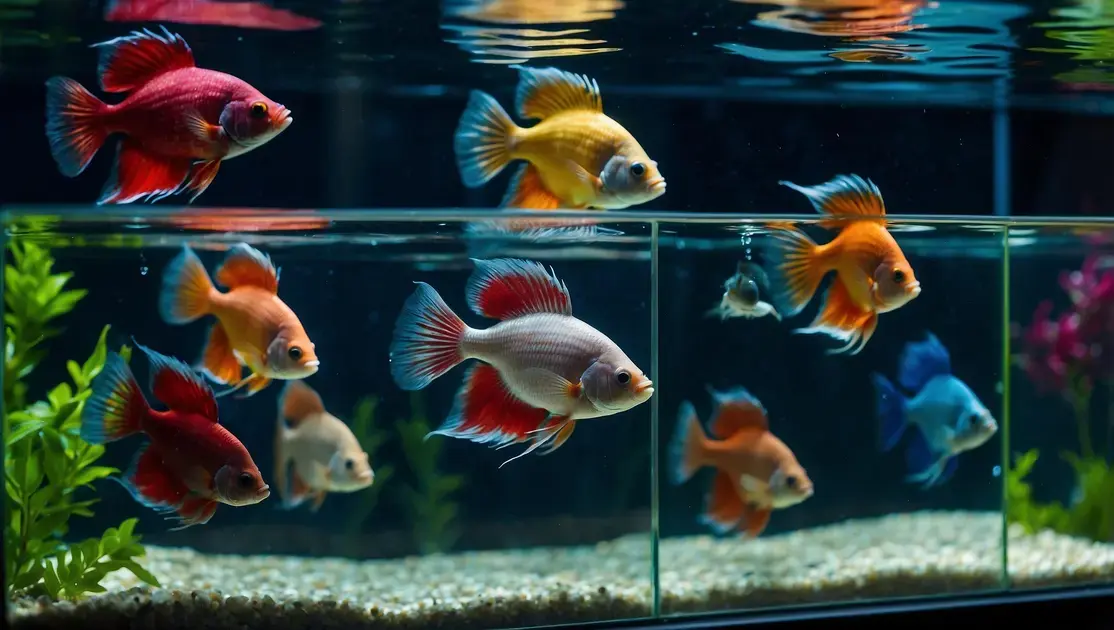 Criação de bettas machos em compartimentos individuais com espelhos de estímulo