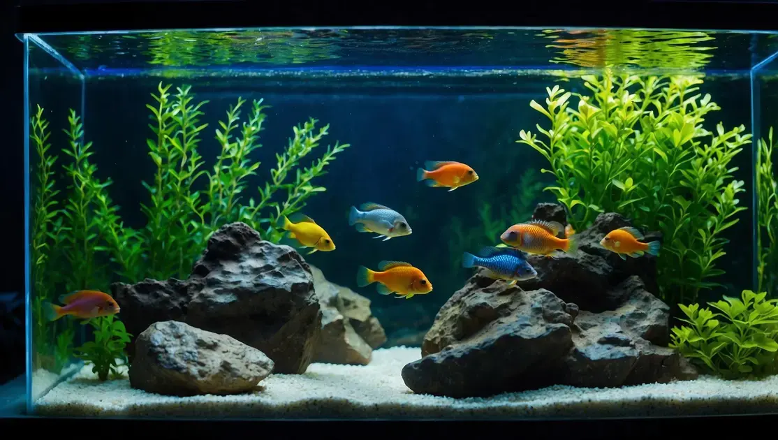 Iluminação LED para aquários de ciclídeos africanos em aquários de grande porte