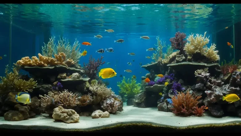 Montagem de refúgio para aquários marinhos de recife com algas macroalgas naturais