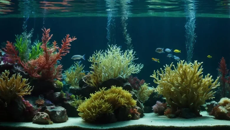 Refúgio para aquários marinhos com macroalgas chaetomorpha e iluminação específica