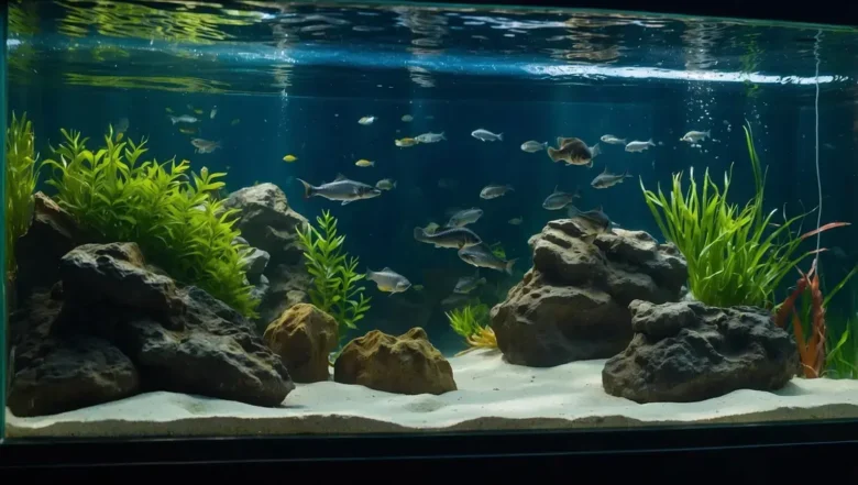 Sump para aquários de cascudos em tanques de grande volume com troncos naturais