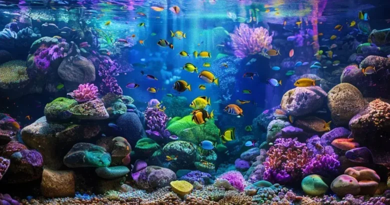 Aquários marinhos com rochas artificiais para redução de pragas indesejadas