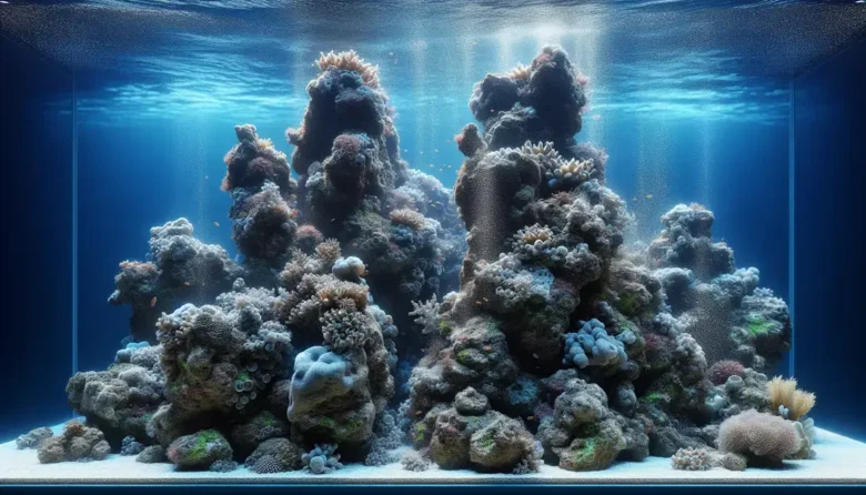 Aquários marinhos com rochas vivas para estabilização biológica do sistema