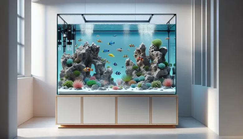 Aquários marinhos fish only para iniciantes com rochas artificiais e baixa complexidade