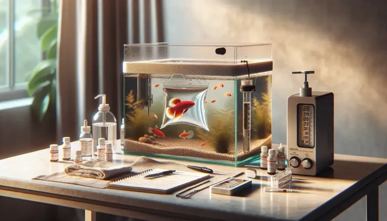 Montagem de aquários de quarentena para adaptação segura de novos peixes