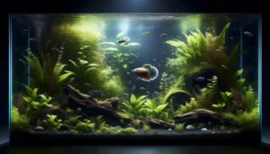 Montagem de aquários para bettas fêmeas em comunidades com plantas naturais densas