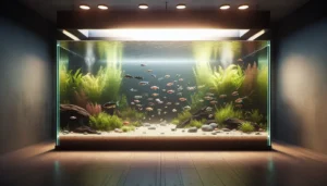 Planejamento de aquários comunitários com peixes pacíficos e layout funcional simples