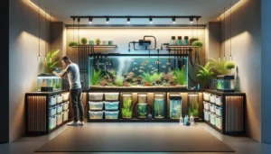 Planejamento de aquários domésticos com organização eficiente de equipamentos e layout funcional